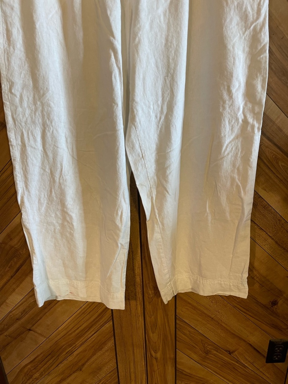 Old Navy Women’s XL White High Rise Wide Leg Linen Blend Summer Beach Pants - Picture 5 of 10